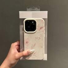 植物图案白色皮革纹理简约线条树叶枝条花卉手机壳，适用于 16 Pro Max、17/16/15/14 Plus、13/12/11、Air 系列，国际版，非国内版 - 彩色 - 查看 4