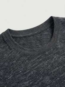 Áo thun ngắn tay in họa tiết phong cách American Vintage mùa hè, kiểu dáng đường phố, bạc màu, có logo hình ngựa nhỏ dễ phối đồ, trang phục thời trang thường ngày cho nam giới. - Màu xám đen - Xem 6
