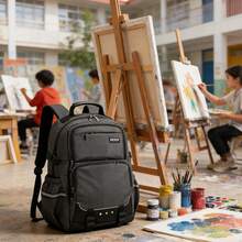 1 Peça Mochila Unissex com Fechamento de Zíper, Leve, Adequada para Uso Diário, Outdoor, Campus - A - Visão 12