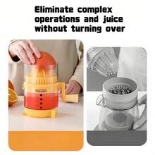 1pc Manual Juicer, Small Household Fruit Juice Extractor, Glass Cup Body Portable Hand-Operated Juice Maker - Multicolor - View 9