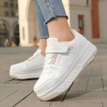 Giày trượt patin 4 bánh dành cho nam, bánh xe có thể tháo rời, thích hợp đi bộ, dành cho học sinh và người lớn. - Màu Khaki - Xem 5