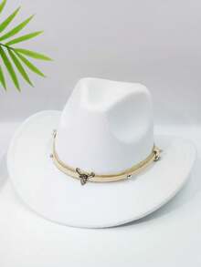 男女款西部牛仔帽，经典卷边羊毛帽，带扣带 - 彩色 - 查看 10