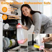 Kitchen Essentials Batter Dispenser Bottle Kit - 4.5-Cup S Mixer With Shaker Ball Stains Steel Whisk And Squeeze Tool  Pink Kitchen Accessories Giftsbatter Dispenser - 粉色 - 查看 6