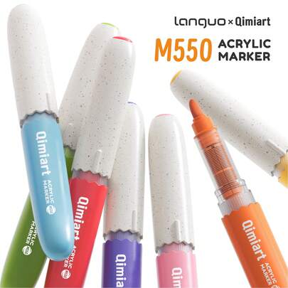 Liquid Acrylic Marker Pen Set (Egg-Shaped Pens), Cute Egg-Shell Shaped Design, Round Soft Tip For Lining And Coloring, Easy To Use, Washable Ink For Skin, Clothes, Furniture, Comes With Fabric Storage Bag For Carrying And Storage