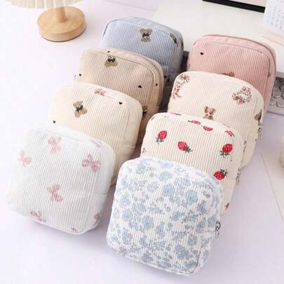 Monedero de pana con oso de peluche lindo, billetera mini multifuncional espaciosa con lazo, organizador de pequeños esenciales para mujer, billetera mini, monedero, billetera pequeña, monedero de monedas, billetera linda, artículo esencial de viaje de verano