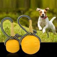 Rope Dog Toy Ball, Puppy Interactive Training Toy, Pet Chewing Plaything, Floating EVA Elastic Ball - Multicolor - View 3
