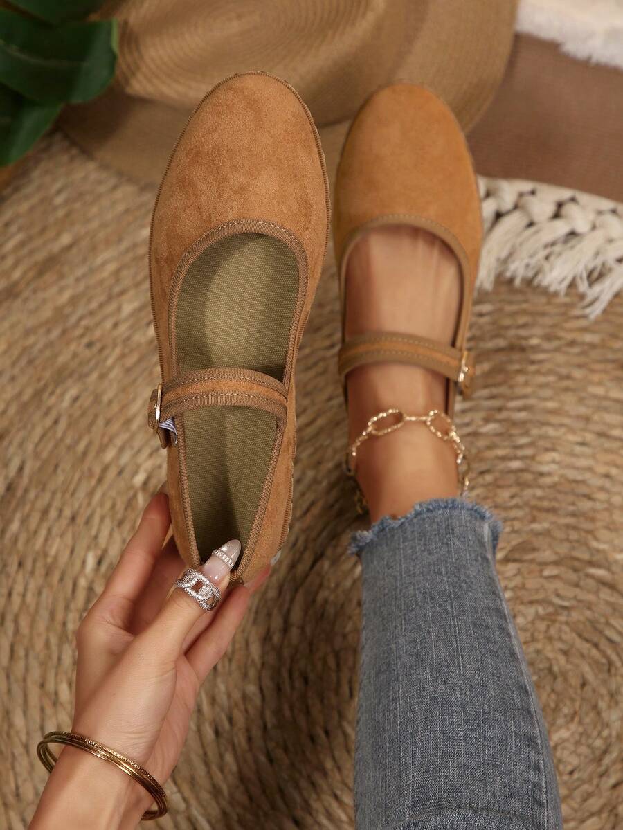 女士平底帆布一脚蹬鞋，软底舞蹈鞋/妈妈休闲鞋