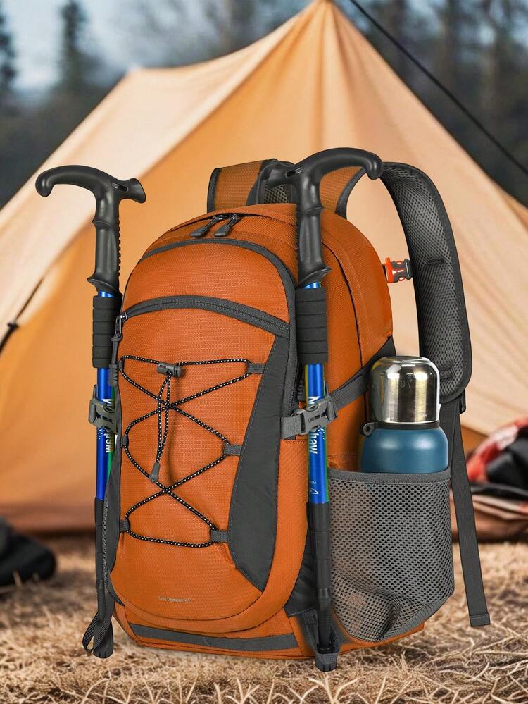 40L Mochila de senderismo, bolsa de trekking impermeable y duradera de nailon, ligera y plegable, adecuada para viajes y campamentos al aire libre para hombres y mujeres - Multicolor - Añade 1
