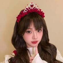 Hair Hoop New Year Headband Zircon Lace Princess Crown Tang Suit Hair Hoop Rhinestone Celebration Hairband - Estilo 5 - Ver 3