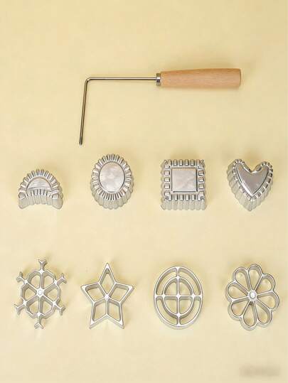 1 Set Creative Baking Flower Shaped Deep Fry Mold, Non-Stick Spatula Set, Multi-Function Rose Cake Mold, For Making Sponge Gourd Slices And Shrimp Patties Deep Fry Mold, With Complete Deep Fry Kitchen Tool Set