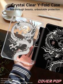 黑龙图腾平板电脑保护套，兼容 iPad Air 11 英寸 M3 2025/M2 2024、Air 8 2026（11/13 英寸）、Air 第五代 2022、(A16) 11 英寸第十一代 2025、Galaxy Tab、Kindle Paperwhite 第十二代 2024。透明背板，时尚图案保护套，自动休眠/唤醒功能，气垫保护，适合送礼和办公使用。 - 彩色 - 查看 4