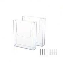 1/2pcs No Drill Needed Large Capacity A4 File Holder, Acrylic Wall Mounted File Storage Box, Office Document Organizer - Single Piece - View 12