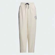 Adidas Quần ống côn kẻ sọc dáng suông dành cho nữ, quần thể thao đa năng, thích hợp cho mùa xuân/thu IW6290 - Trắng-Đen - Xem 1