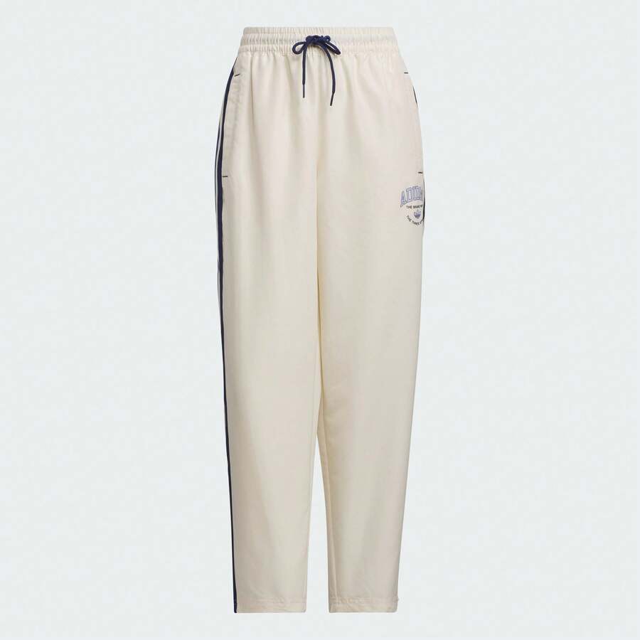 Adidas Quần ống côn kẻ sọc dáng suông dành cho nữ, quần thể thao đa năng, thích hợp cho mùa xuân/thu IW6290 - Trắng-Đen - Xem 1