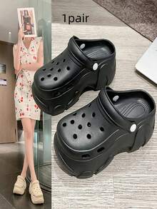 女士透气防滑户外沙滩凉鞋，时尚厚底拖鞋 - 多色 - 查看 19