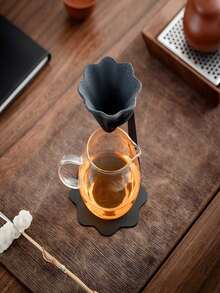 多功能陶瓷咖啡滤杯，无残渣茶汤，可控汤量，用途广泛，健康材质，易于清洁设计，耐磨，可重复使用，适用于家庭、办公室、商务接待、露营、户外旅行等场景。 - 黑色 - 查看 7
