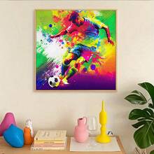 1pc DIY Football Lover Pattern 5D Diamond Painting Kit, [30*30cm/11.8*11.8in] [40*40cm/15.7*15.7in], Suitable For Adult Beginners DIY Mosaic Diamond Art, Full Drill Handmade Hobby, Wall Decor Painting For Living Room, Bedroom, Office, Surprise Gift For Family And Friends, Frameless - No Frame - View 3