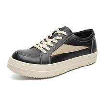 Casual Niche Thick-Soled Height-Increasing Casual Sneakers In American Black And White Low-Top Style - 白色 - 查看 5
