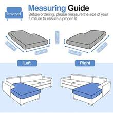 Fundas de felpilla más suaves para sofá modular en forma de L tanto izquierdo como derecho fundas elásticas para diván solo 1 funda para diván color gris oscuro - Gris Oscuro - Ver 4