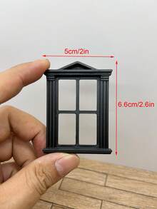 Decoración de ventana en miniatura para microescenas, modelo de ventana en miniatura de estilo europeo, modelo de ventana con techo inclinado, adecuado para decoración de casa de modelo 1:24, ventana con base plana - Ventana pequeña con techo inclinado - Ver 13