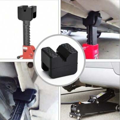 1/2pcs Rubber Pad/Mat/Top Car Lift Column Jack Stand Rubber Pad, Black Grooved Floor Jack Pad Frame Track Adapter, Durable Anti-Slip Rubber Surface, Provides Vehicle Support, Fits Most Cars, Trucks, SUVs, Vehicle Repair