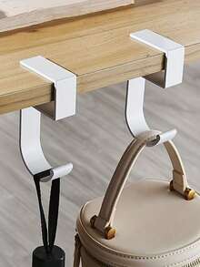 2pcs/1pc 5-Shaped Desk Edge Hanging Hook, Student/Office Detachable Handbag Holder Rack, Desk Organizer - Multicolor - View 12