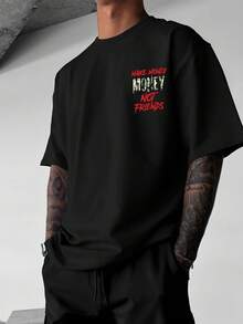 T-shirt tryckt med sloganen 2026 "MAKE MONEY NOT FRIENDS" - stil1 - Visa 8