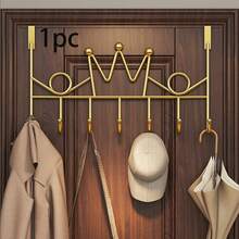 2pcs/1pc No Drilling Elegant Easy Install Over The Door Hanging Hook Organizer Rack, Includes Cloud, Heart And Crown Shapes, Made Of Durable Metal, Suitable For Hanging Bags, Keys, Towels, Umbrellas, Bathrobes And Clothes, Applicable For Bedroom, Kitchen And Bathroom - Space Saving Stylish Bedroom Storage, Movable Bedroom Hooks, Bedroom Home Organization Accessories (Slight Variation In Product Style And Color) - Multicolor - View 5