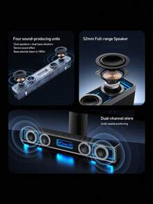 PHILIPS Speaker Komputer untuk PC Desktop, Speaker PC Bluetooth 5.3 Mirror Surface dengan Lampu RGB Dinamis, Mode Koneksi Ganda, Sound Bar Komputer, Speaker Gaming - View 2