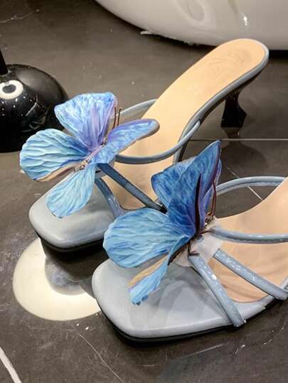 2 Stücke Schmetterling Boho Lolita Stil Polyesterfaser (Polyester) Tier Schmetterling DIY Dekorationen, geeignet für Pantoffeln, High Heels, Sandalen, Sneaker und verschiedene Schuhe