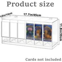 Organizador de tarjetas de acrílico con 6 ranuras, caja de almacenamiento transparente para distribución de paquetes de suplementos de tarjetas de juegos/anime - transparente - Ver 4