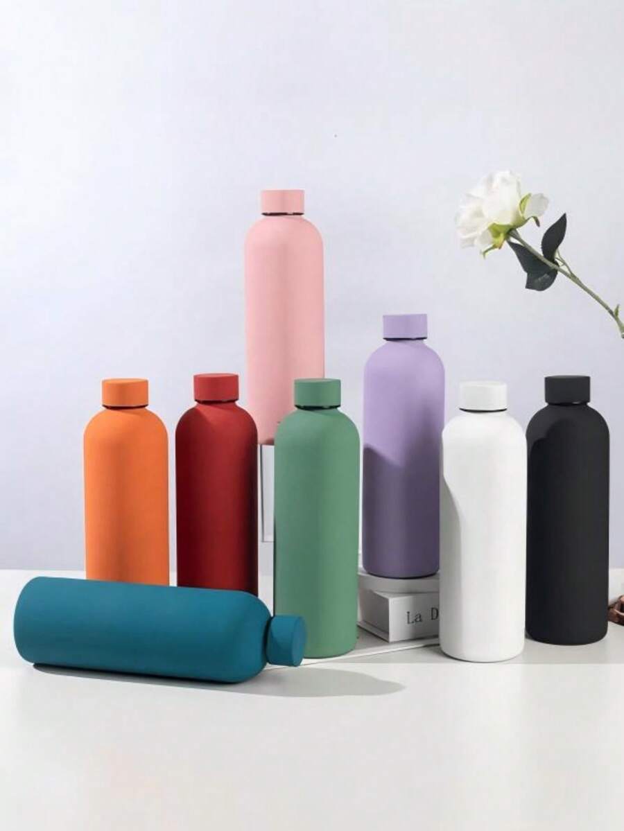High Quality Double-Layer Vacuum Insulated Stainless Steel Plain Color Creative Small Mouth Sports Water Bottle, Yoga Water Bottle, Portable Coffee Cup, Summer Sports Water Bottle,