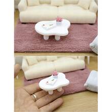 1:12 娃娃屋迷你奶油云朵咖啡桌模型，微缩家具装饰，客厅咖啡桌配件，不对称云朵咖啡桌微缩家具，微缩场景摄影道具，奶油色小桌子微缩场景装饰 - 圖色 - 查看 11