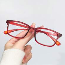 cabecade 4 Pairs Fashionable Minimalist Square Transparent Lens Full Frame Rectangular Reading Glasses For Men And Women - clear - View 7