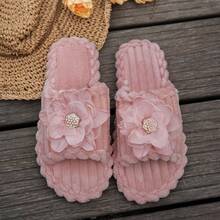 Women's Slip-On Slippers, Solid Pink Fairy Fabric Applique, Fashionable Casual, Open Toe, Spring 2026 New Arrival - Pink - View 13