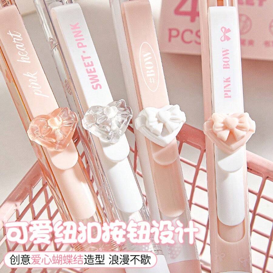 16pcs High-Looking Press-Type Erasable Gel Pen, Cute Button Design, Quick-Drying Signature Pen For Students, Exam & Study Use - Sets - View 1