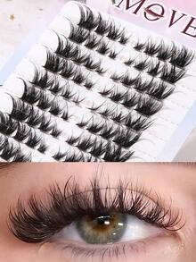 80PCS (8-15mm) Of Eyelash D Curly Mink Eyelash Expansion Kit, Natural Appearance And Soft Personal Long Eyelashes. Lash Clusters,Eye Lash Clusters,Individual Eyelashes,Lashes,Lashes - 黑色 套裝 - 查看 2