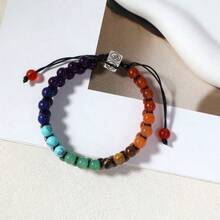 7 Chakra Energy Healing Double Layer Bracelet, Natural Stone Colorful Beaded Wrist Accessory, Yoga & Meditation Exclusive Jewelry, Couples & Best Friends Birthday Gift - Multicolor - View 3