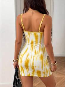 LOVE JOYY 女士夏季休闲时尚沙滩度假风吊带迷你连衣裙，修身短款连衣裙 - 彩色 - 查看 2