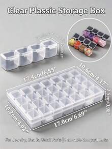 1pc Detachable Jewelry Storage Box, 28/56 Slots With Cover, Small Items Organizer Box For Diamond Painting, Tools, Nail Art Supplies, Transparent Jewelry Display Box, Multi-Functional Jewelry Organizer, Suitable For Earrings, Necklaces, Rings, Beads Storage, Gift For Girlfriend, Valentine's Day, Mother's Day, Women, Christmas, Thanksgiving, New Year - Multicolor - View 5