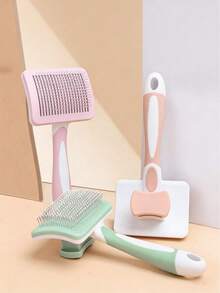 1支宠物梳毛刷，犬猫专用去毛工具，狗狗用品，猫咪用品，猫咪专用梳子，自清洁动物顺毛刷 - 宠物去毛梳毛刷 - 减少高达90%的掉毛，去除毛结，清洁狗狗毛发污垢和脱落毛发 - 宠物爱好者的理想礼物 - 彩色 - 查看 1