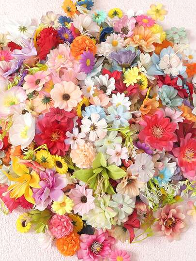 20/52 piezas Suministros de artesanía de flores artificiales - Flores artificiales, flores de seda, tocados hechos a mano, materiales para coronas, suministros florales para bodas. Adecuado para hacer coronas, decoraciones para fiestas de cumpleaños y días festivos, corsajes de muñeca para novias, manualidades florales, aplicable para el hogar, floristerías, decoración de jardines, decoraciones del Día de la Madre, uso durante todo el año.