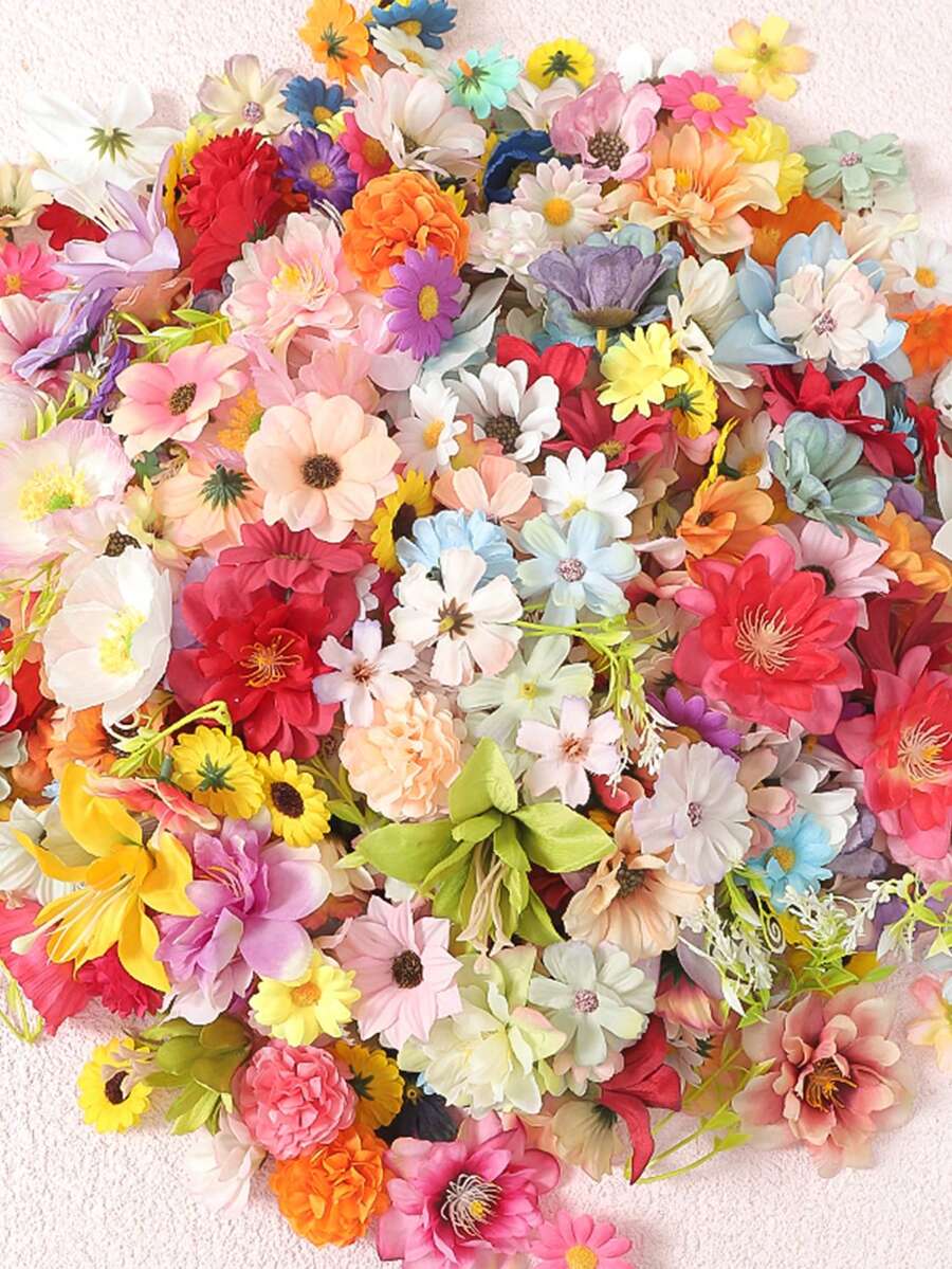 20/52件套人造花工艺材料 - 人造花、绢花、手工头饰、花环材料、婚礼花艺用品。适用于制作花环、节日和生日派对装饰、新娘腕花、花艺工艺品，也适用于家居、花店、园艺装饰、母亲节装饰，全年皆可使用。