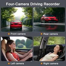 3-Channel Dashcam, High-Definition 1080P Recording In-Car DVR Camera, 170° Wide-Angle Lens, Night Vision, Compact In-Car Dashcam, 24-Hour Parking Monitoring, Loop Recording, G Sensor, Optional Memory Card. - 3 lentes más tarjeta de memoria - Ver 6