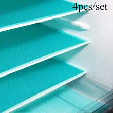 4/6/8pcs Refrigerator Mats, Cabinet Mats, Anti-Moisture, Waterproof, Anti-Oil, Anti-Slip | Whole House Storage Miracle, Refrigerator Anti-Moisture Mats, Waterproof, Anti-Dust, Anti-Slip, Thickened Household Trimmable Refrigerator Top Dust Cover Protective Mat - White Powder, Blue-green Flakes - View 6