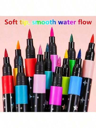 12支/24支/48支彩色马克笔、荧光笔，生日礼物，圣诞节礼物，万圣节礼物，新年礼物，朋友礼物，复活节礼物，艺术素描，绘画用品，色彩鲜艳，创意设计，高品质笔尖，马克笔，装饰笔，素描笔，创意专业人士礼物，艺术家礼物。