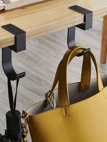 Móc treo bàn hình chữ L, móc treo túi xách cho học sinh/nhân viên văn phòng, giá đỡ túi xách gắn bàn có thể tháo rời, giá treo đồ dùng văn phòng. Đồ dùng gia đình, tiện lợi và thiết thực, chắc chắn và bền bỉ, lưu trữ và sắp xếp. - Nhiều màu - Xem 1