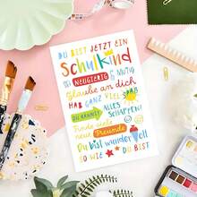 1张，趣味英文版德语返校贺卡，送给女儿、儿子、侄子、侄女，感谢老师并给予鼓励，德语版返校贺卡，“你可以做到！” - 均碼 - 查看 6