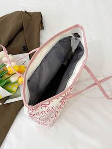 小众设计涂鸦手提包，女士休闲单肩包，大容量腋下包，春季新品 - 彩色 - 查看 5