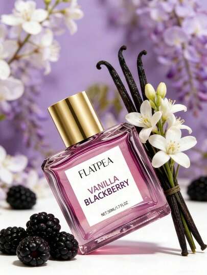 1pc 50ml Purple Berry & Vanilla Fragrance Spray - Long-Lasting Natural Sweet Fruit Scent For Home, Bath & Kitchen. Elevate Your Ambiance. Stylish Gift Choice.